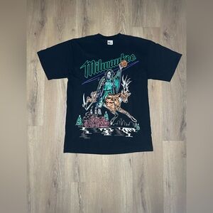 Warren Lotas x NBA Milwaukee Bucks City Edition ‘Black’ T-Shir